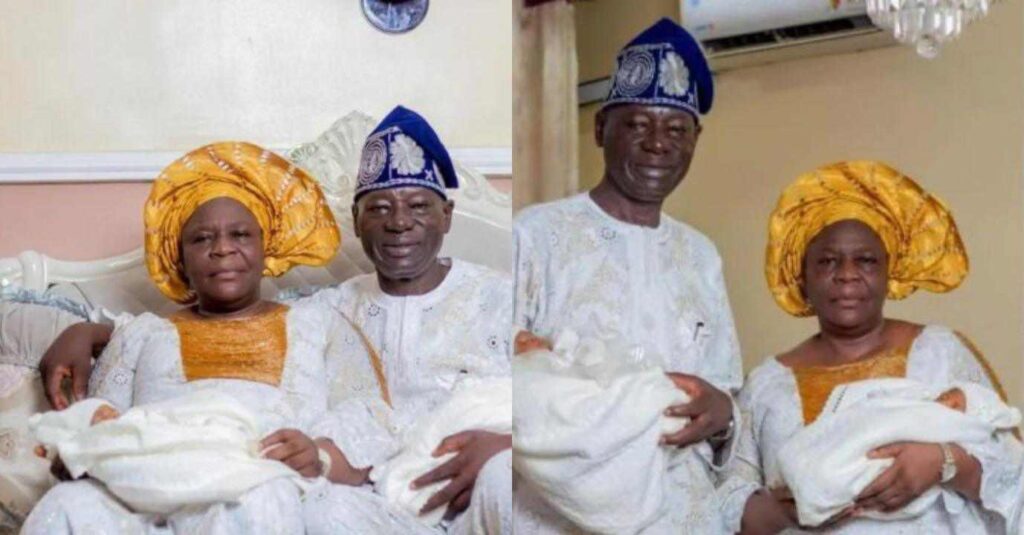 "We Have Lost Hope, But God Say Is Never Too Late"– Elderly couple says as they welcome twins after 32 years of waiting