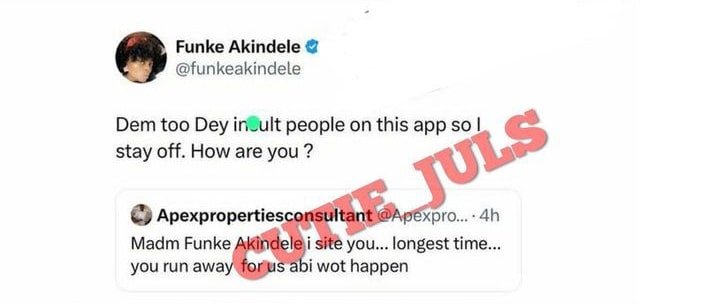 Actress Funke Akindele reveals the danger she face and why she fled from Twitter during the election