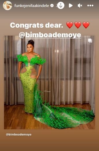 Actress Funke Akindele bow to pressure as she celebrates Bimbo Ademoye as she breaks her AMVCA records