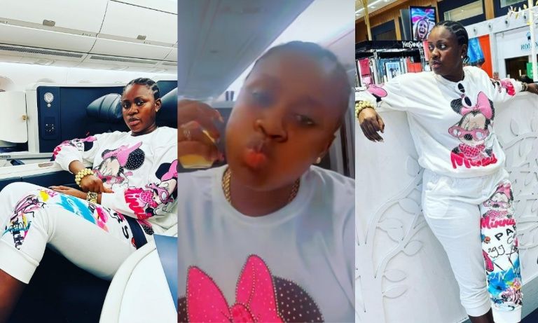 "Time To Enjoy Myself, Before Billing Billing Go Come"– Olayinka Solomon Says As He Travels To UK For Her Birthday Celebration (Video)