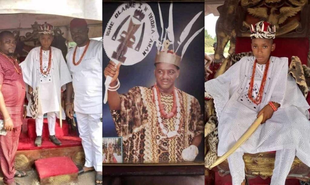 “May You Live Long Your Majesty” – Meet 10-year-old Akubuisi Okonkwo Crowned Youngest King In Nigeria (Watch)