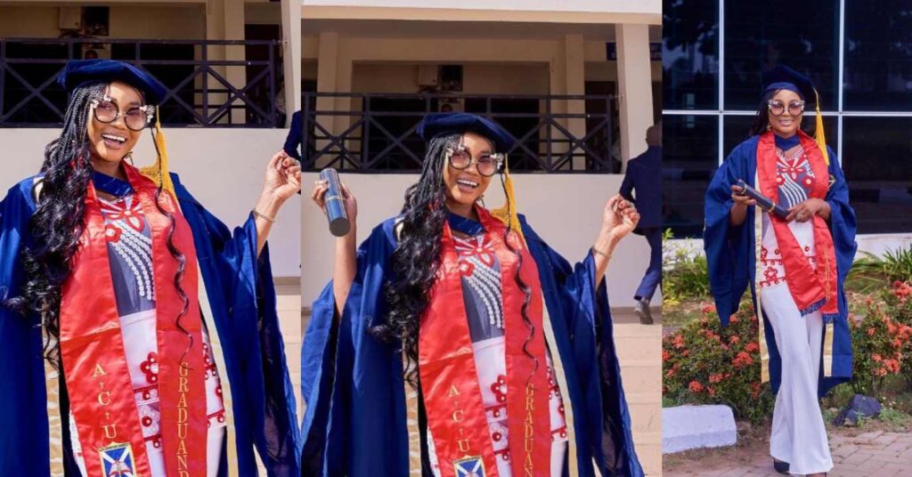 Congratulations pour as actress Jumoke Odetola bags a master’s degree