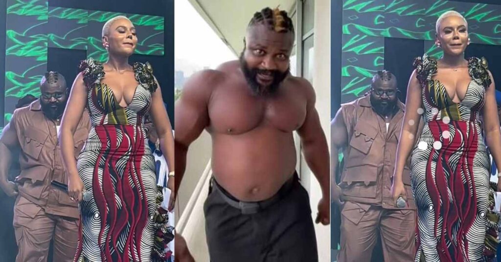 “This Bouncer don Turn General Bouncer” – Viral video of Kizz Daniel’s bouncer and Nancy Isime gets fans talking (Watch)