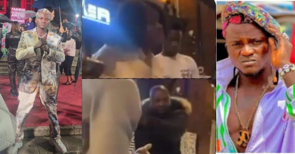 "Una they fight over woman wey I get plenty for Nigerian"- Moment Portable tries to settle fight for fans fighting over babe in the UK (Video)