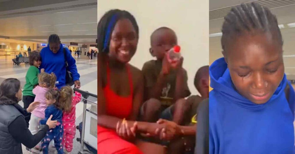 “Stay with your kids don't bother coming back again” – Viral nanny, Rosie shows off her children for the first time online