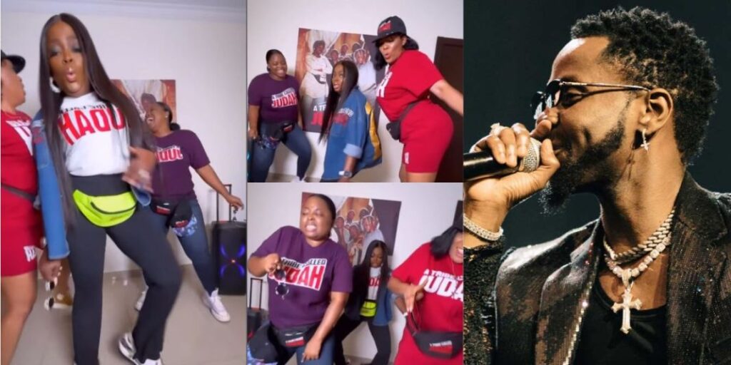 Kizz Daniel laughs so hard as actress Funke Akindele and colleagues dance to his hit song “Twe Twe” (Video)