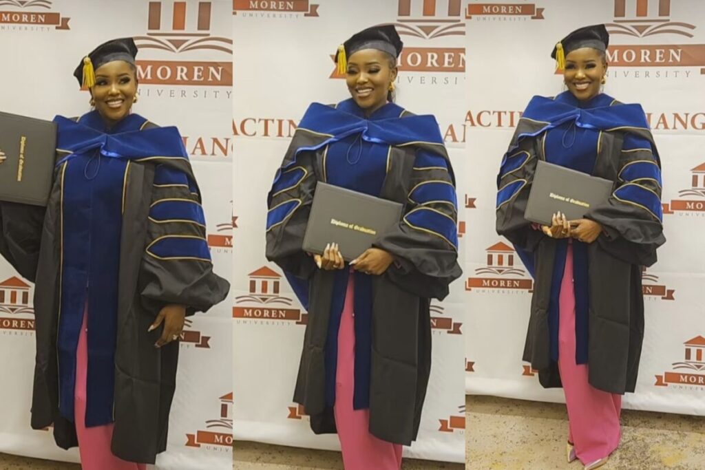 "I dont know you all love me this much” Biola Bayo overwhelmed with love after bagging Doctorate degree from Georgia University