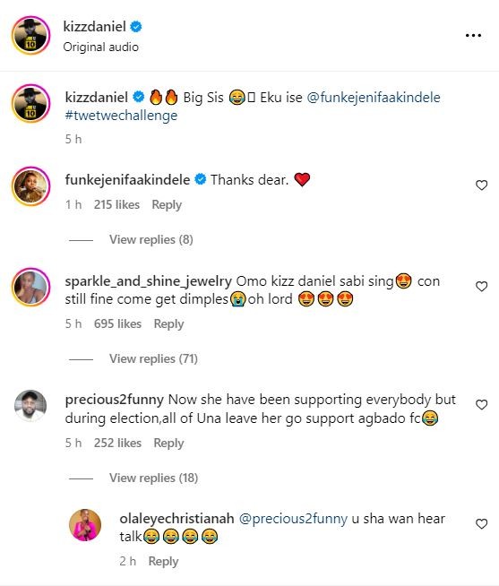 Kizz Daniel laughs so hard as actress Funke Akindele and colleagues dance to his hit song “Twe Twe” (Video)