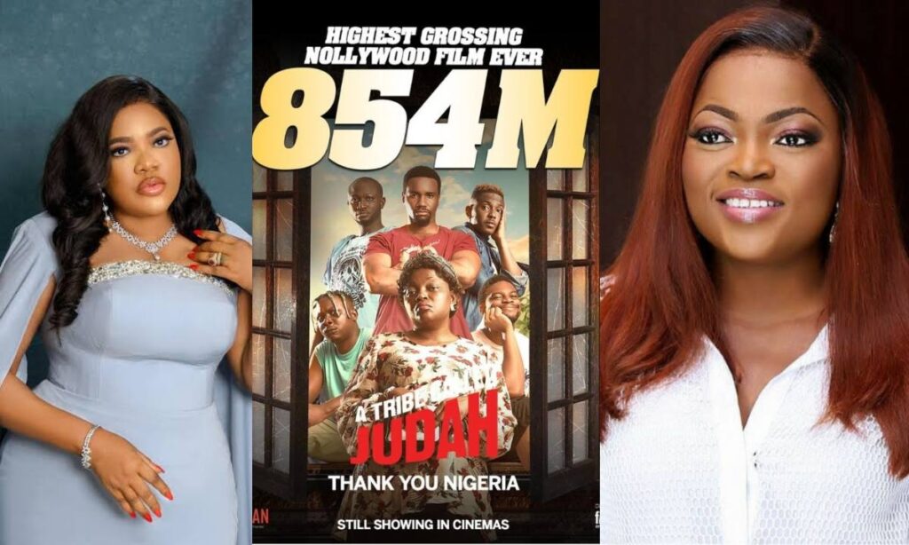 "Shey Na Ghoost They Watch The Move"– Toyin Abraham reacts as Funke Akindele's movie “A Tribe Called Judah” becomes the highest-grossing Nollywood film ever