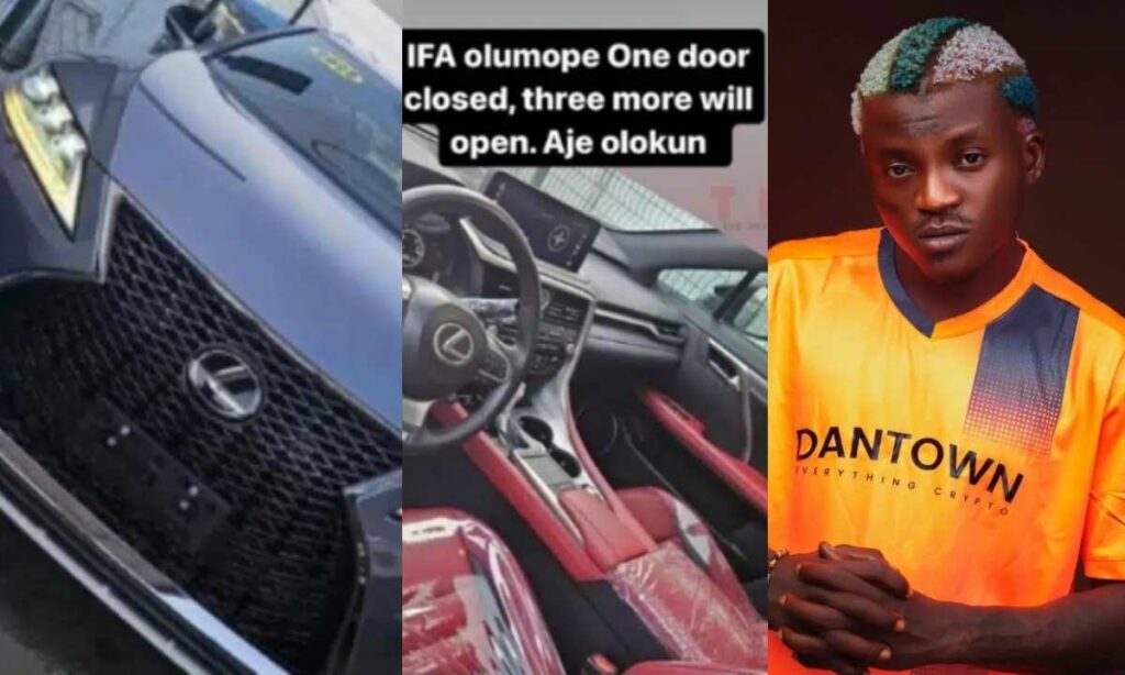 “When one door closes, three more will open” – Portable brag as he purchases brand new Lexus reportedly worth over 30 million naira