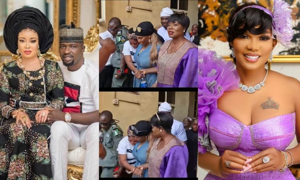 "You snaatch her husband still get the mind to arrest her"- Iyabo Ojo stirs drama as she secures the release of Lizzy Anjorin’s senior wife from police station (Video)