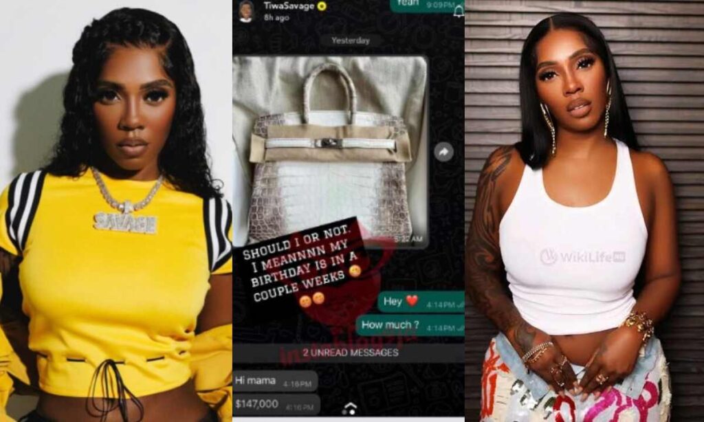 "Hope this bag will carry all Naija problems” – Tiwa Savage stirs reactions as she set to gift herself a designer bag worth N147M