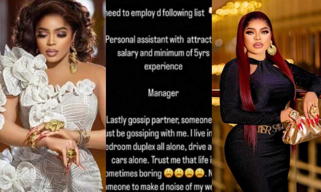 First salary is 500k"- Bobrisky opens up applications for a personal assistant, manager and gossip partner (See details)