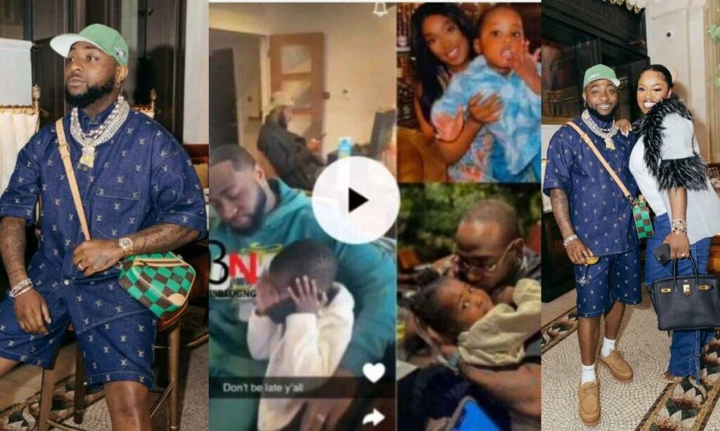 "Father of all, Chioma is really going through a lot"- Fans reactions as Davido spotted with his son Dawson and third baby mama as they attend his concert