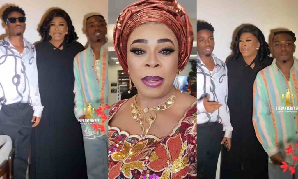 "Despite That I'm Not Always Around You Guys Still Behave Yourself"– Veteran Actress Toyin Adewale Appreciate Her Two Son Mayokun And Ayobami In Viral Video (Watch)