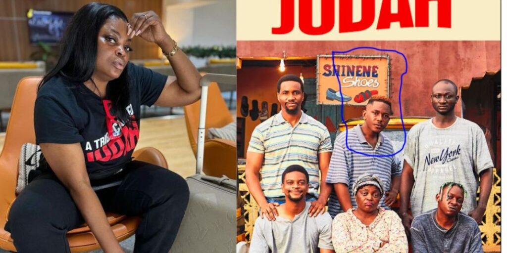 Funke Akindele reacts as her son Pere in blockbuster movie A Tribe Called Judah continues stealing in real life (Video)