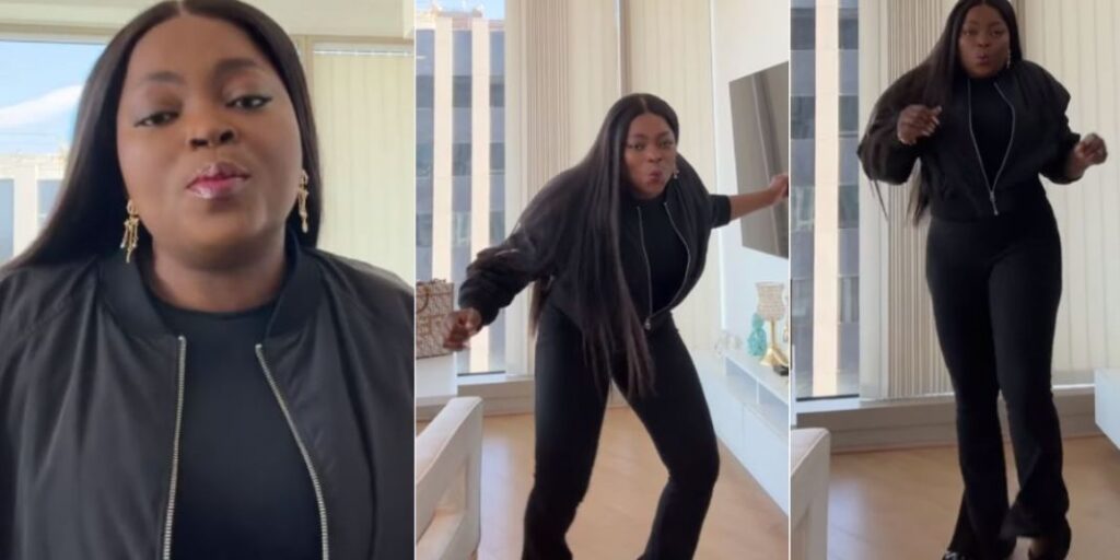 "Billionaire woman steps” – Funke Akindele sings Davido’s verse on Twe Twe remix word for word, shows off dance moves, stuns many (Video)