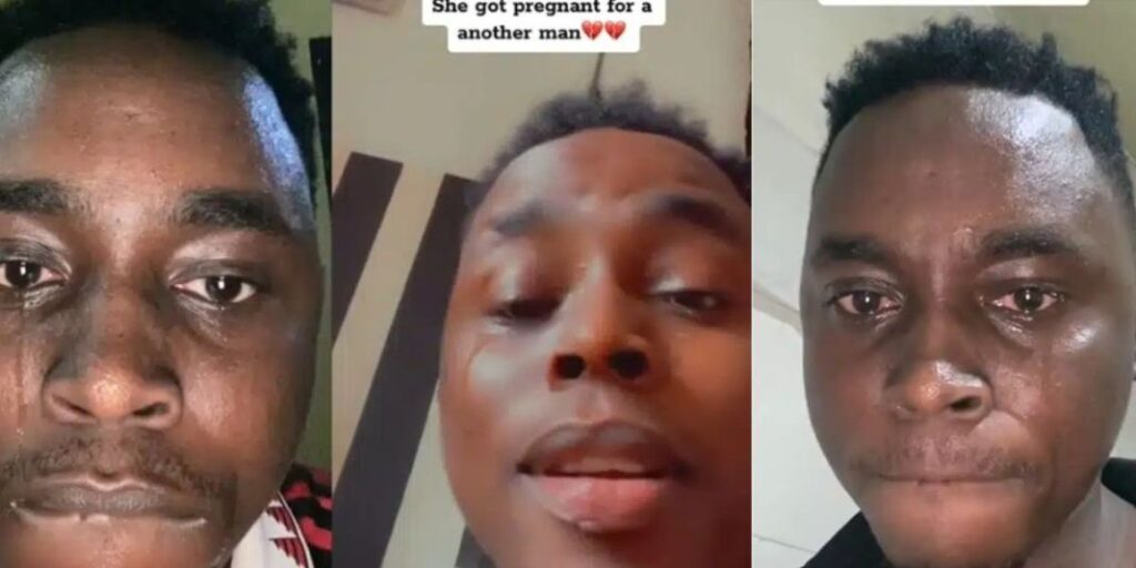 "Just because of #2500 you do this to me"- Heartbroken Nigerian man weeps after his girlfriend of 3 years gets pregnant for someone else (Video)