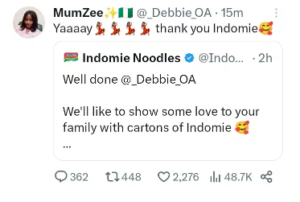 "Na This Kind Grace I Want"- Netizens React As Mummy Zee receive one year supply of Colgate, Lush Hair, Indomie for Waking Up 4.00 Am to Cook for Her Husband