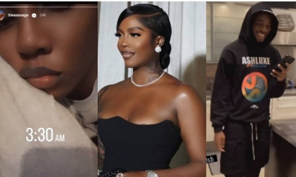 Eyebrows raised as video director, Dammy Twitch visits Tiwa Savage’s house by 3am, says he’s ‘hungry’ (Video)