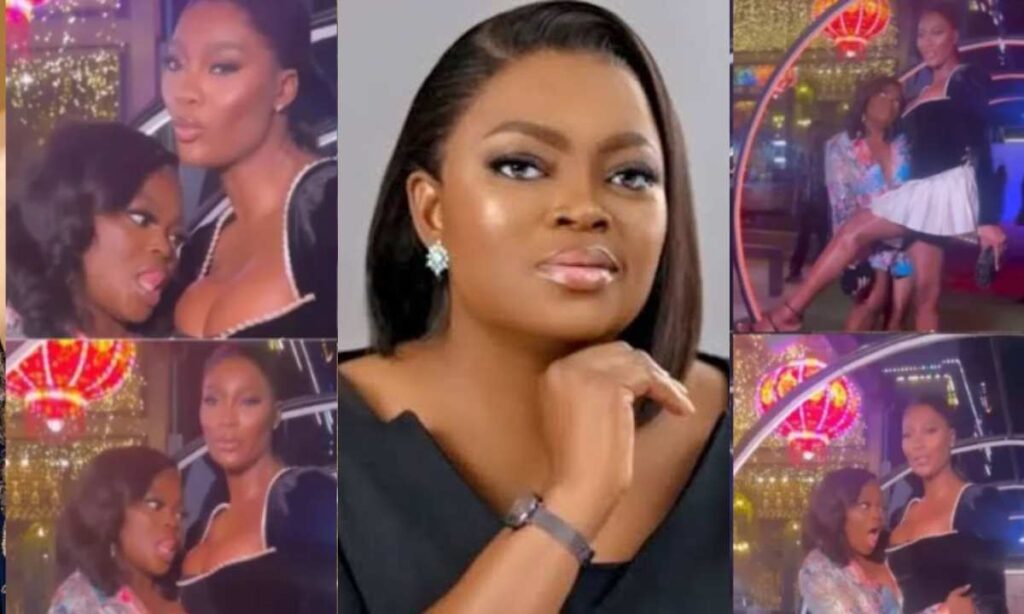 “She wan suck am ni?” – Hilarious reactions trails video of actress Funke Akindele and Faith Morey at an event