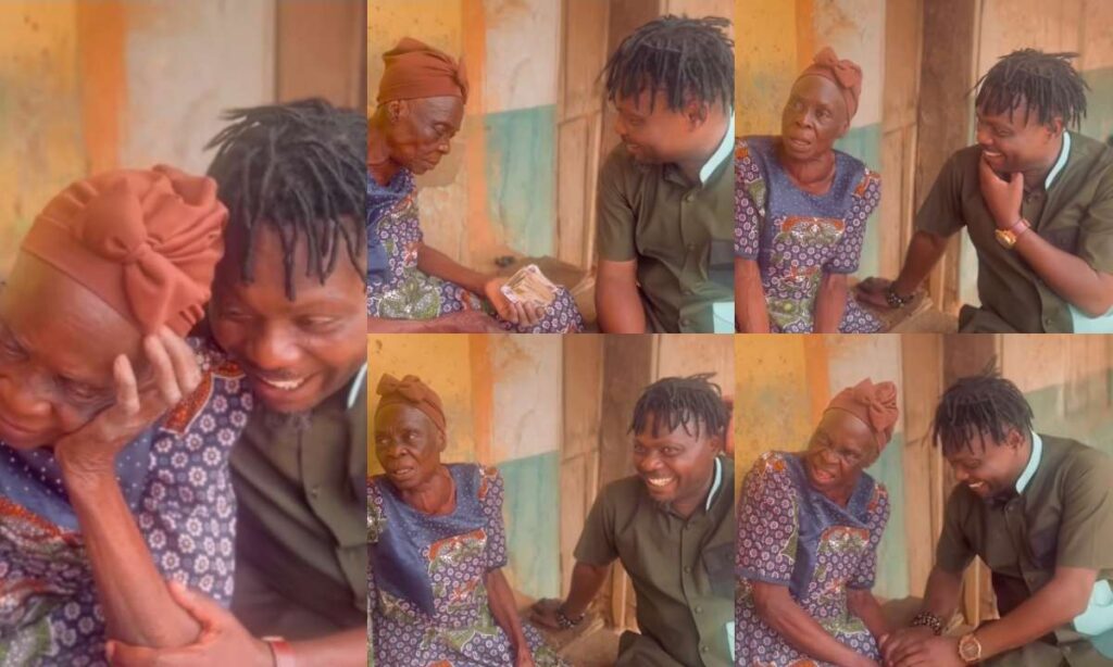 "She Narrated How She Was Lucky To Escape The Falling Brick From The Roof Of Her Room" – Kunle Afod Says As He Visits Veteran Actress Iya A2 In Oshogbo