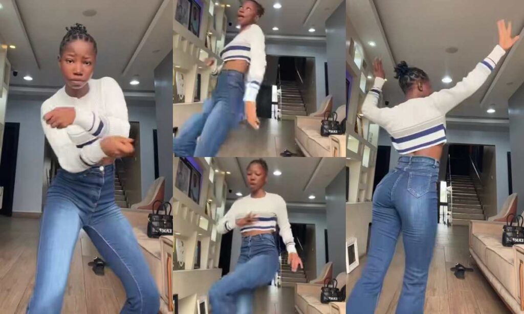 “This girl don ripe”- Fans reactions as Emmanuella shares energetic dance steps in crop top and jeans