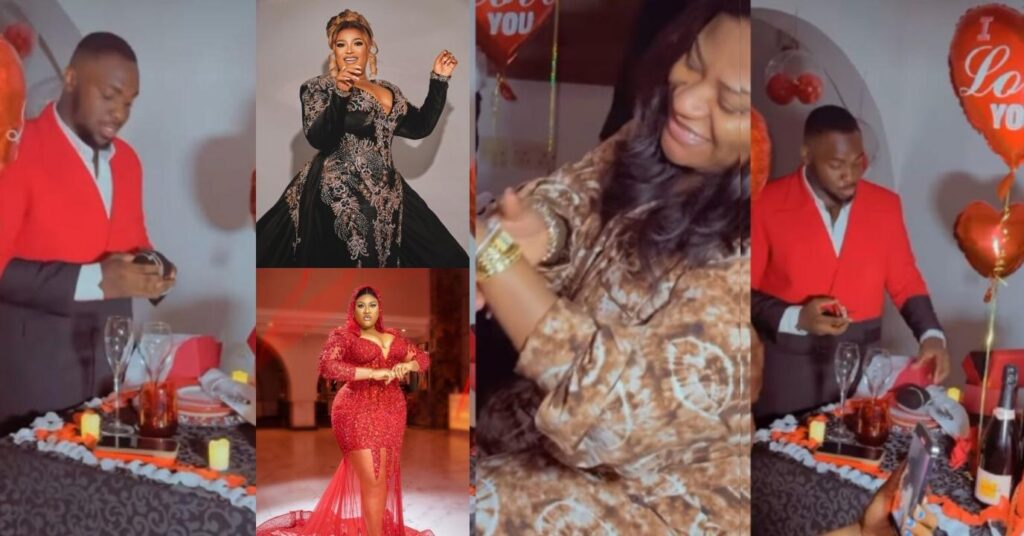 Nkechi Blessing’s boyfriend splashes N6million on a bracelet for her, as he treats her to a grand birthday dinner (Video)