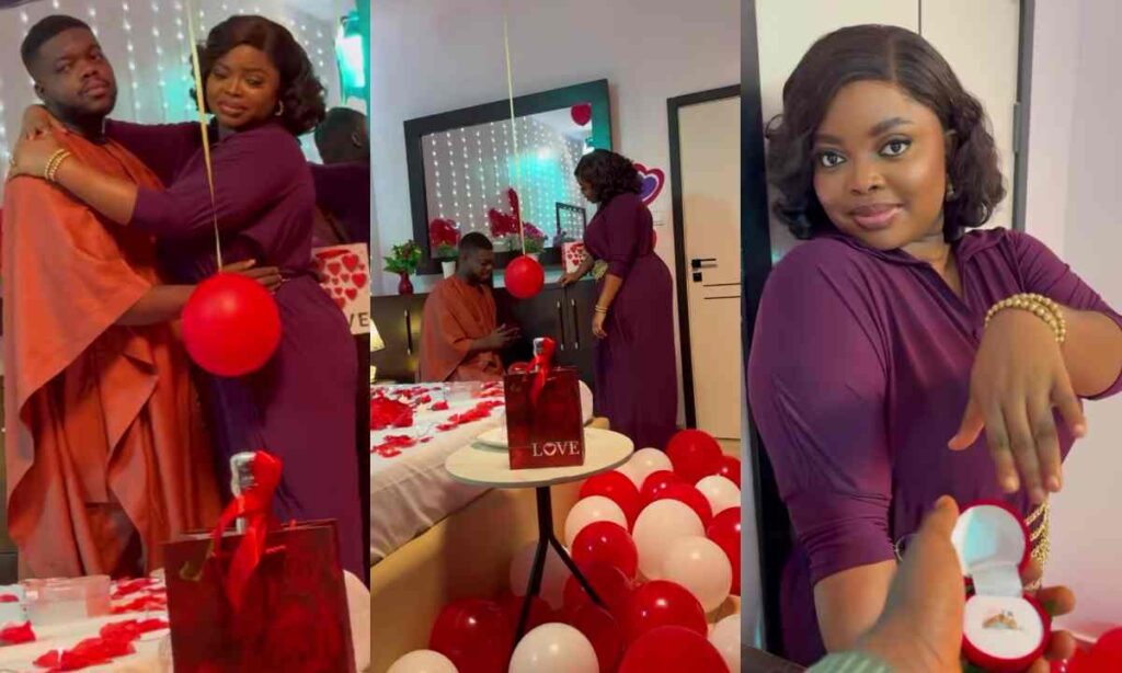 "Na Today Single Life Pain Me Pass"– Massive Reaction Cute Abiola Wife Mahma React As He Proposes To Another Lady On Valentine's Day