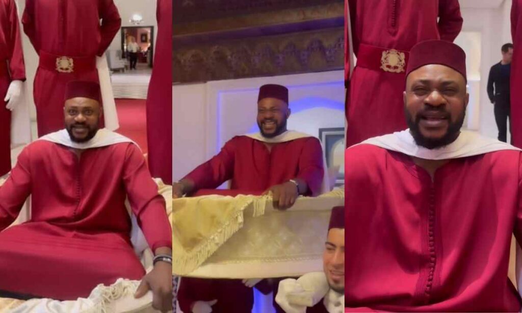 "Why Did You Go Along Without Yosibi"– Reaction As Odunlade Get Scared As He Lifted In Morocco While Having Fun(Watch)