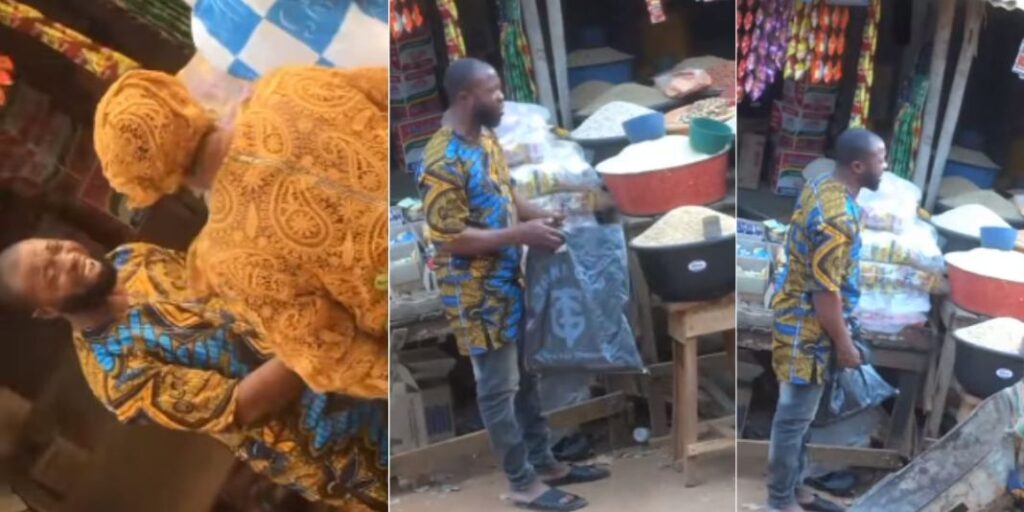 "N2,200 for rice and my wife and children never eat since morning” – Nigerian man breaks down into tears in market after he was unable to buy food items with his little money (Video)