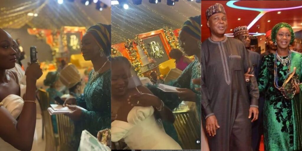 "Learned new way of spraying money"- Wife of former Senate President Toyin Saraki’s unique way of spraying a couple stirs reactions (Video)