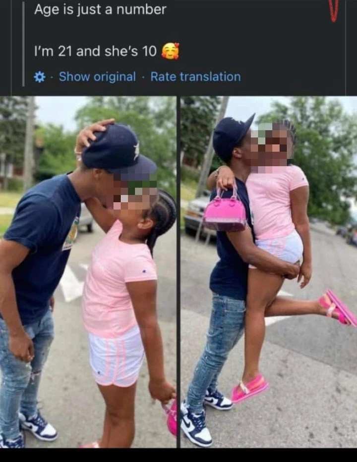 “What Is The World Turning Into” – Moment A 21years Old Man Dating a 10years Old Girl Goes Viral (Video)