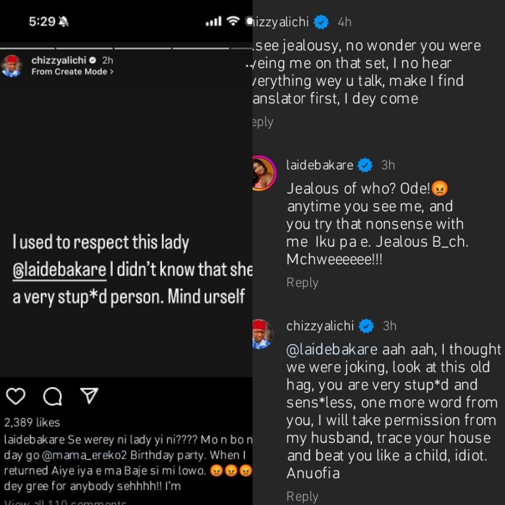 “I used to respect this lady, I didn’t know she is very stýpiid” Drama as Laide Bakare and Chizzy Alichi figth dirty online