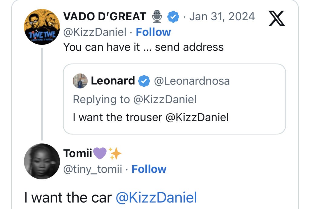 I have 7 cars but no Mercedes Benz – Kizz Daniel reply fans who beg for a Benz