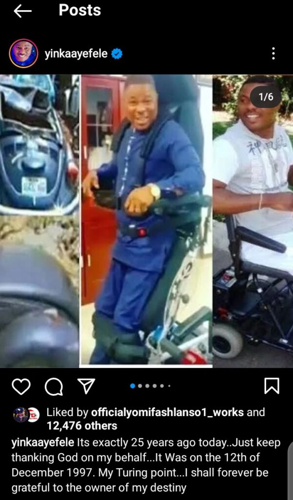 “My Turning Point”: Yinka Ayefele Marks 25 Years of Surviving Accident, Shares Throwback Pics of Damaged Car