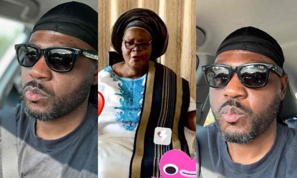 Nollywood Actor Bigvail Jokotoye Shares Video Of His Mother Appreciating God Over Him As He Almost Lost His Sight Few Days Ago (Watch)