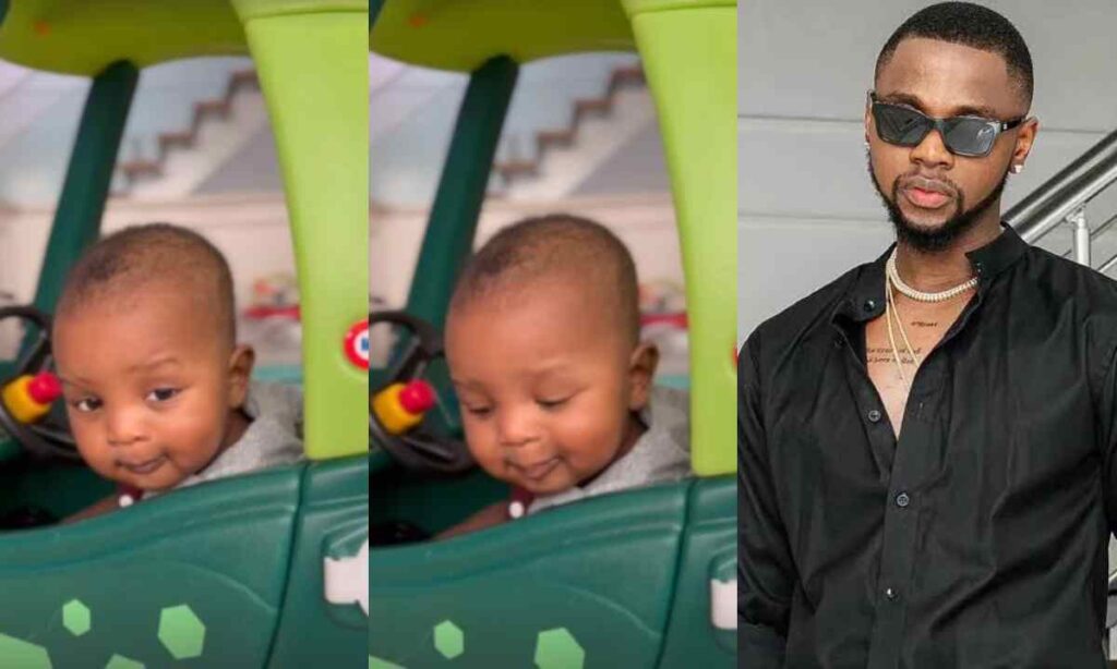 "King of boys"- Kizz Daniel brag, unveils face of 3rd son amidst rumors of maltreating wife (Watch)