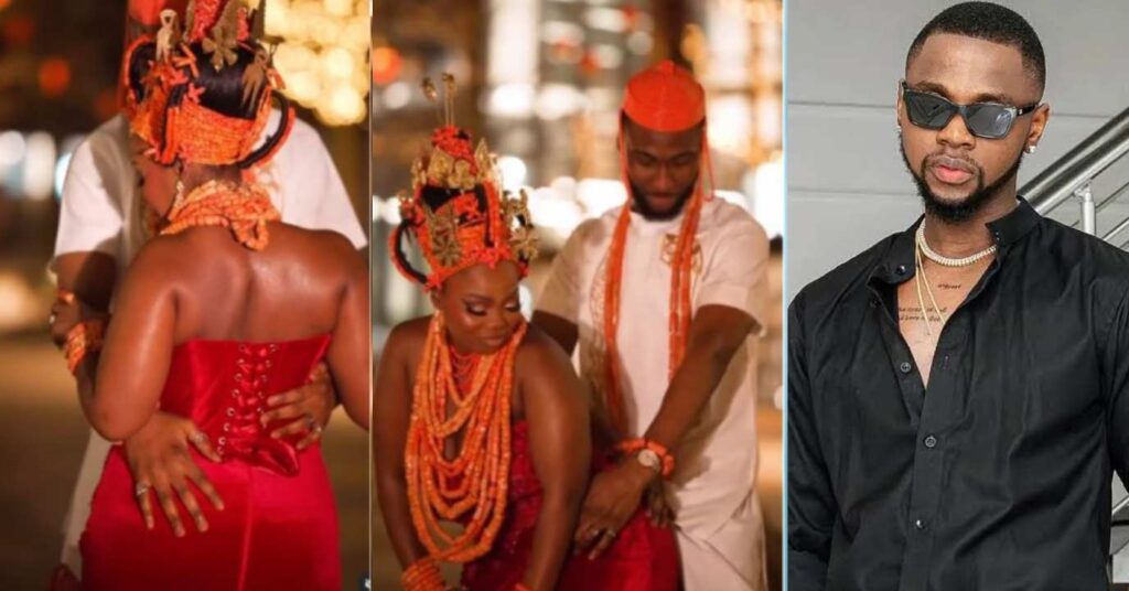 "This is more than N5m content” – Kizz Daniel reacts as couple jumps on hit song ‘Showa’, stuns Edo traditional attire (Video)