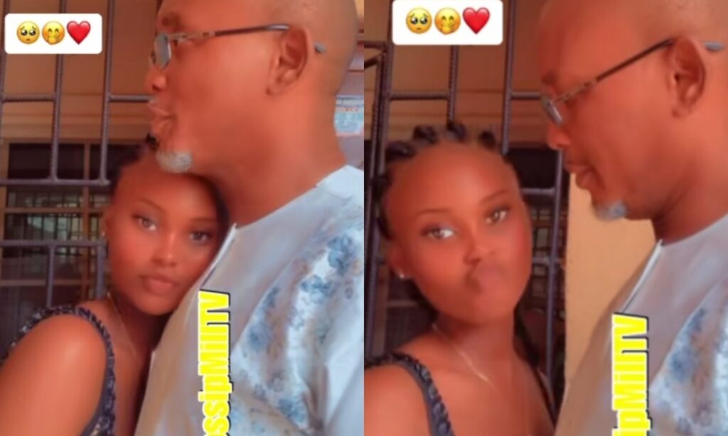 "Which Kind Baba Be Dis"– Nigerian Lady Share Adorable Video With Her Papa Kiiizziiing Together (Video)