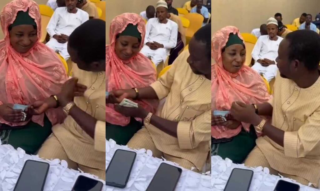 "This Woman With Money Na 5&6"– Afeez Owo Says As His Wife Mide Martin Seen Dragging Money With Her At Ramadan Lecture (Video)