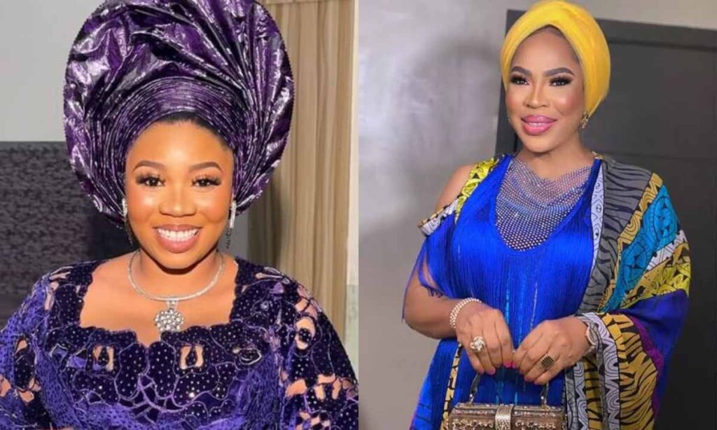 Fans of Faithia Williams offer prayers to Wumi Toriola over her special gift to her senior colleague