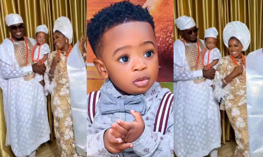 "God made us laugh" Biola Bayo made fans gush as she shares adorable family video to celebrate son’s 1st birthday