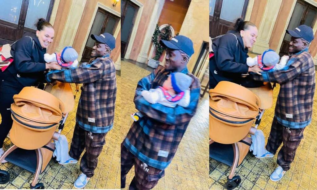 "Honestly international lifestyle fit zazo"- Fans reactions as Portable play with oyinbo woman baby (Video)