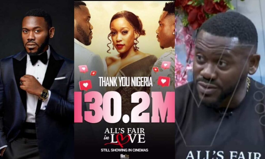 "Road to 1 Billion"- Deyemi Okanlawon expresses gratitude as his movie ‘All’s fair in love’ hits N130 million