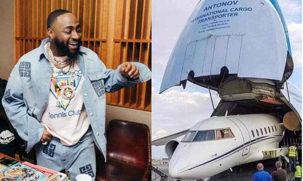 "001 for a reason"- Congratulations pour as Davido’s brand new private jet lands in Lagos (Photo)