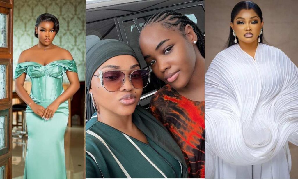 "See Me And My Twins, Who Is More Beautiful"- Mercy Aigbe Says As She Share Cute Photo Witg Her Daughter