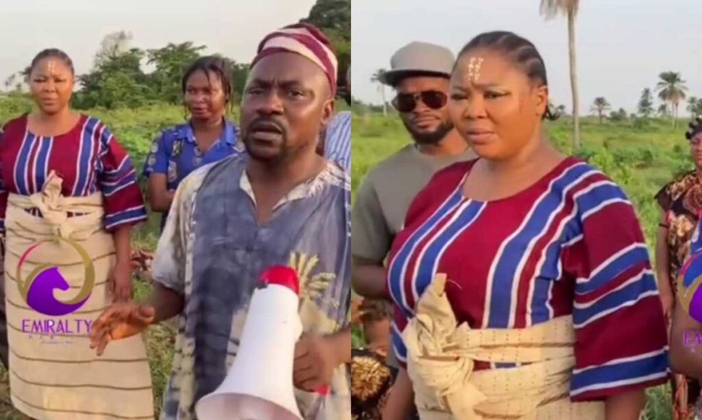 "Waow She Still Loves Him"– Trending Video Of Segun Ogungbe And Omowunmi Ajiboye As They Reunite On Movie Set (Video)