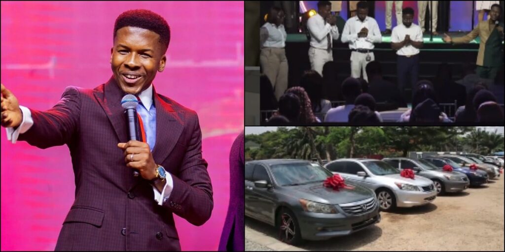 Jubilations as Pastor Emmanuel Iren gifts cars to his  poor church workers (Video)