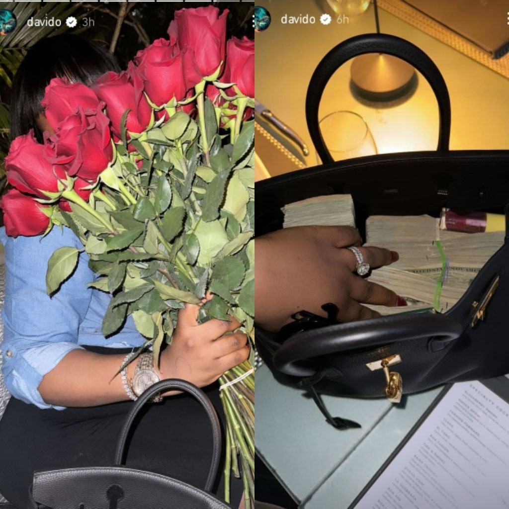 “And you guys want her to leave David for cheating"- Fans reactions as Davido spoils wife, Chioma with wads of cash and roses ahead of her birthday(Video)